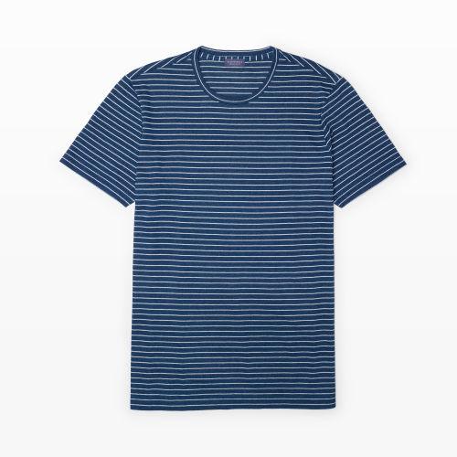 Club Monaco Color Blue Stripe Piqu Tee In Size S