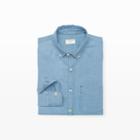 Club Monaco Color Blue Slim-fit Indigo Linen Shirt