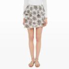 Club Monaco Color White Boylin Printed Ruffle Skirt