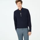 Club Monaco Color Blue Cashmere Quarter-zip Sweater