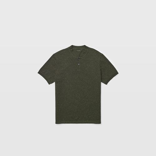 Club Monaco Color Green Band Collar Donegal Polo