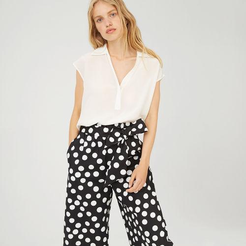 Club Monaco Color White Paem Silk Shirt