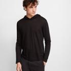 Club Monaco Soot Black Linen Hoodie