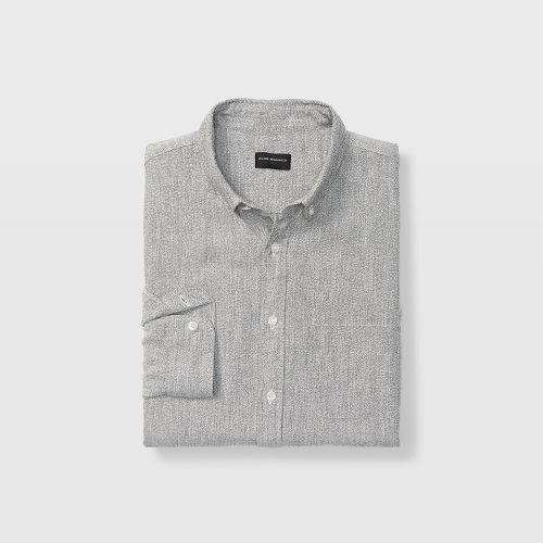 Club Monaco Color Green Slim Jaspe Linen Shirt