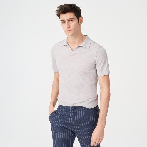 Club Monaco Color Grey Johnny Collar Sweater Polo