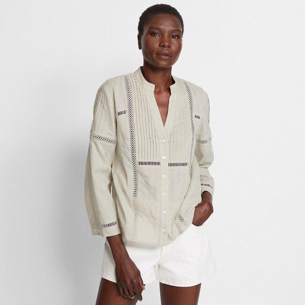 Club Monaco Light Sage Donyale Eyelet Top