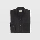 Club Monaco Color Black Slim Band-collar Texture Shirt
