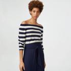 Club Monaco Color Navy And White Themba Cashmere Sweater