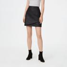 Club Monaco Color Black Falleece Faux Leather Skirt