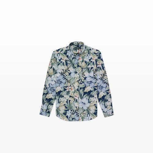 Club Monaco Color Blue Gitman Hibiscus Print Shirt
