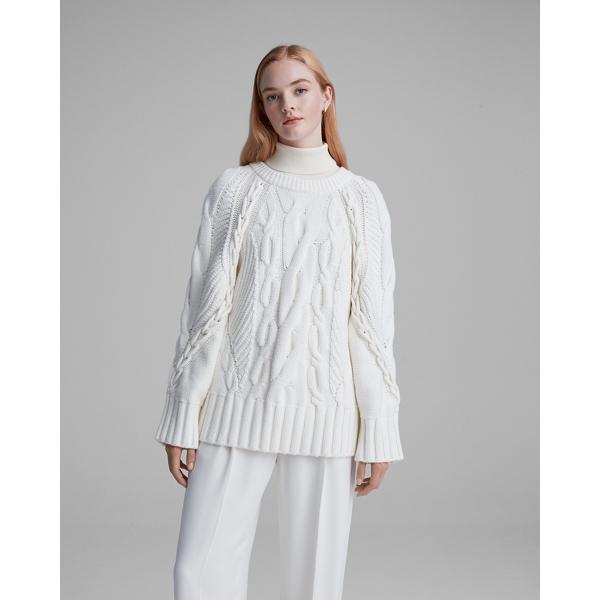Club Monaco Oversized Cable Crew Sweater