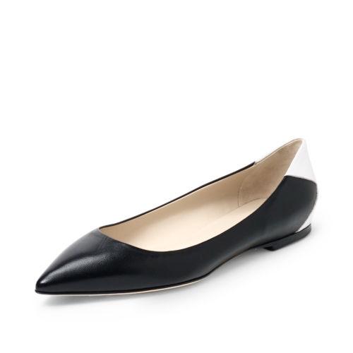 Club Monaco Color Black Erika Two-tone Flat In Size 38.5