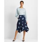 Club Monaco Blue Mu Wrap Midi Skirt
