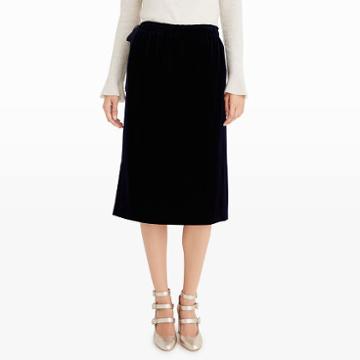 Club Monaco Color Midnight Navy Linzy Velvet Skirt