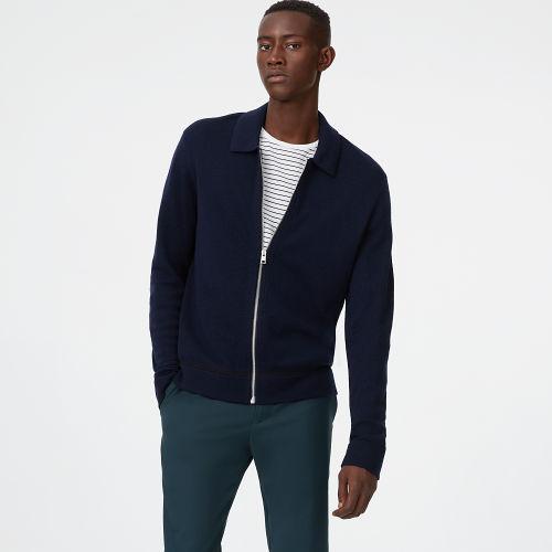 Club Monaco Color Blue Milano Full-zip Merino Jacket