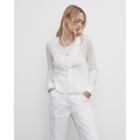 Club Monaco Scalloped Cotton-linen Cardigan