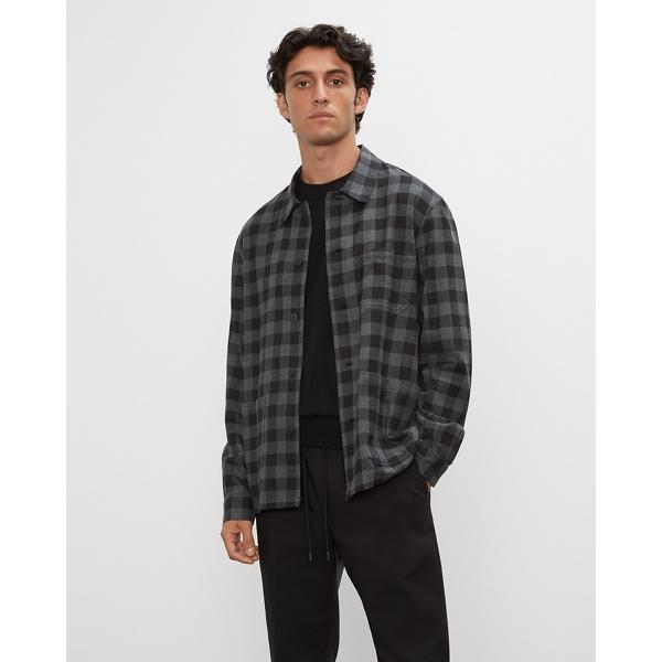 Club Monaco Long Sleeve Plaid Flannel Workshirt