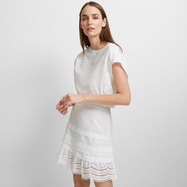 Club Monaco White Lettee Cotton Skirt