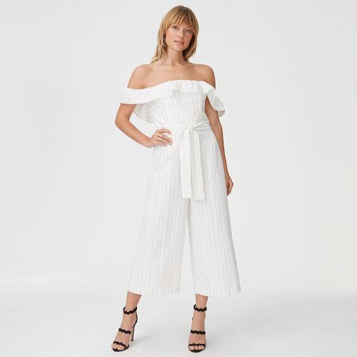 Club Monaco Color Black Naveah Pinstripe Jumpsuit
