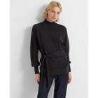 Club Monaco Charcoal Tie-waist Cashmere Sweater