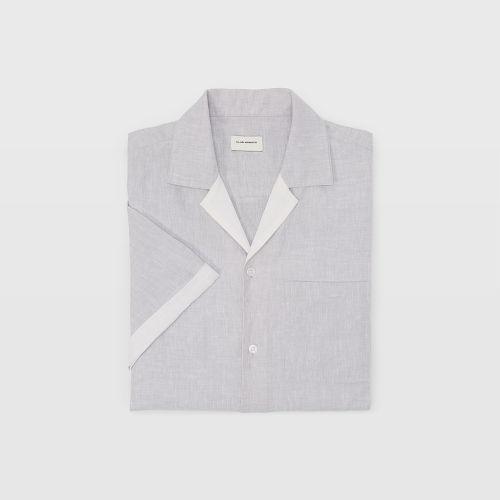 Club Monaco Color Grey Camp Collar Linen Shirt