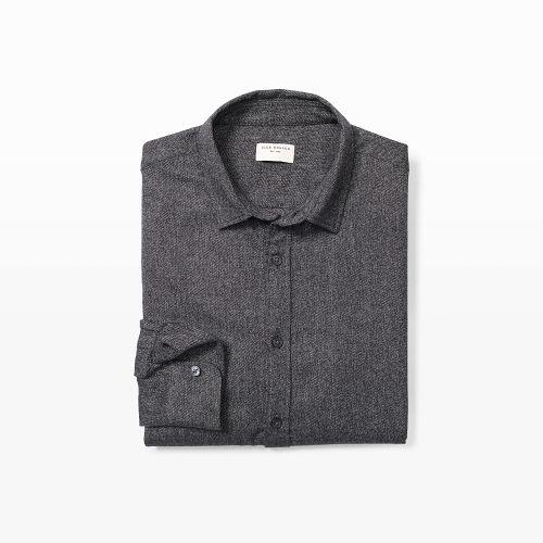 Club Monaco Color Grey Slim Mini-collar Jaspe Shirt