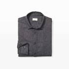 Club Monaco Color Grey Slim Mini-collar Jaspe Shirt