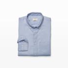 Club Monaco Color Blue Slim-fit Dot Linen Shirt