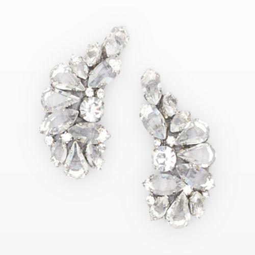 Rada Color Silver Rad Crystal Earrings