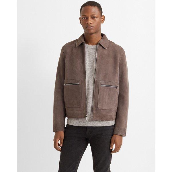 Club Monaco Grey Bonded Suede Jacket