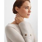 Club Monaco Almond Cashmere Button Cuff Sweater