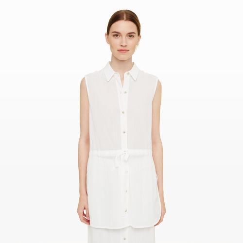 Club Monaco Collection Color White Ellise Drawstring Top