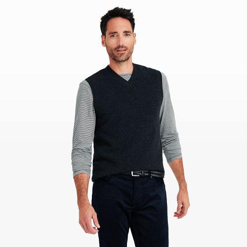 Club Monaco Color Grey Merino Vee Vest