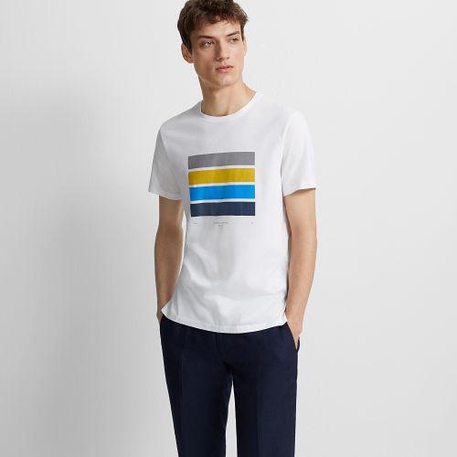 Club Monaco Color White Blocked Graphic Tee