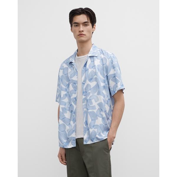 Club Monaco Short Sleeve Abstract Brush Shirt
