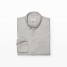 Club Monaco Color Grey Slim-fit Linen Shirt