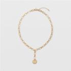 Club Monaco Gold Chunky Lariat Chain Necklace