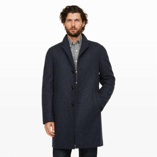 Club Monaco Color Blue Double Face Topcoat In Size 36