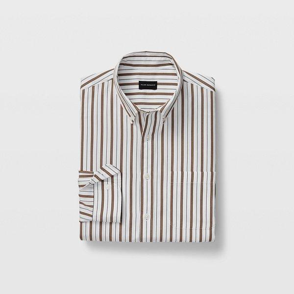 Club Monaco White Multi Slim Winter Stripe Shirt