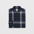 Club Monaco Color Black Slim Large Plaid Shirt