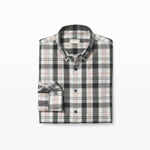 Club Monaco Color Charcoal Pink Multi Slim Plaid Shirt