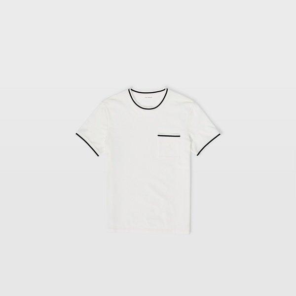 Club Monaco Blanc De Blanc Multi Pique Crewneck