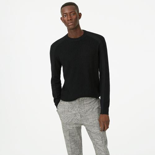 Club Monaco Color Black Waffle Crewneck Sweater
