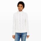 Club Monaco Color White Amabel Cashmere Cabled Sweater