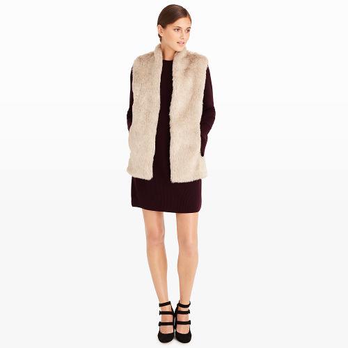 Club Monaco Color White Poella Faux-fur Vest