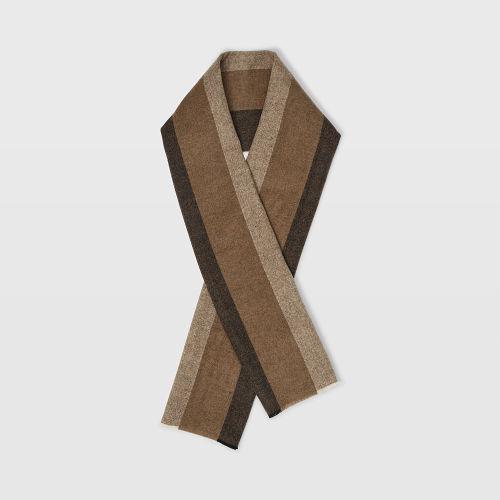 Club Monaco Color White Wool Herringbone Stripe Scarf