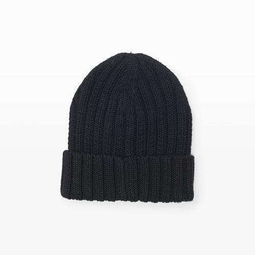 Ib Color Black Merino Ribbed Beanie