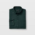 Club Monaco Dark Green Slim Solid Flannel Shirt