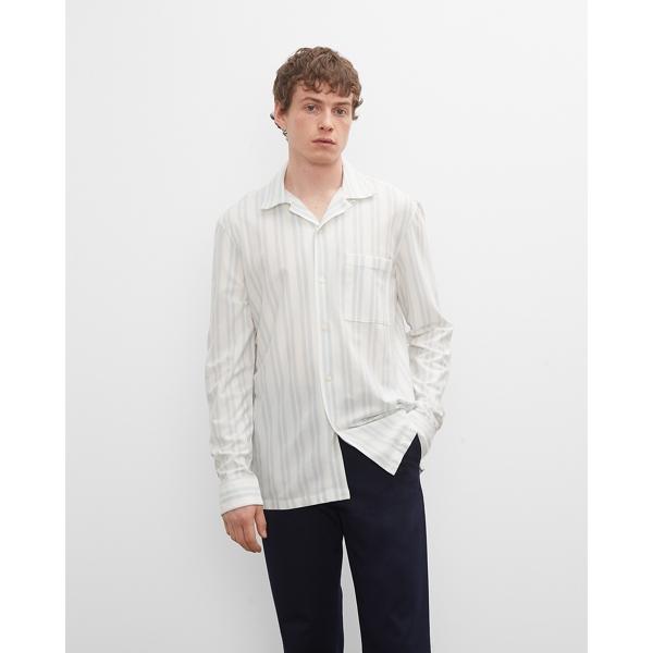 Club Monaco Camp Collar Knit Stripe Shirt