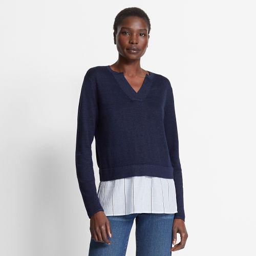 Club Monaco Color Blue Arizonola Layered Sweater